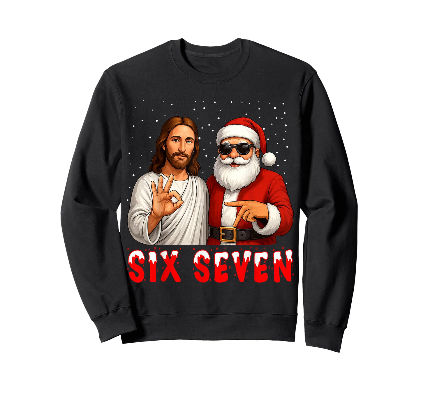 67 Meme Santa Six Seven Jesus Christmas Christian 6 7 Slang T-Shirt