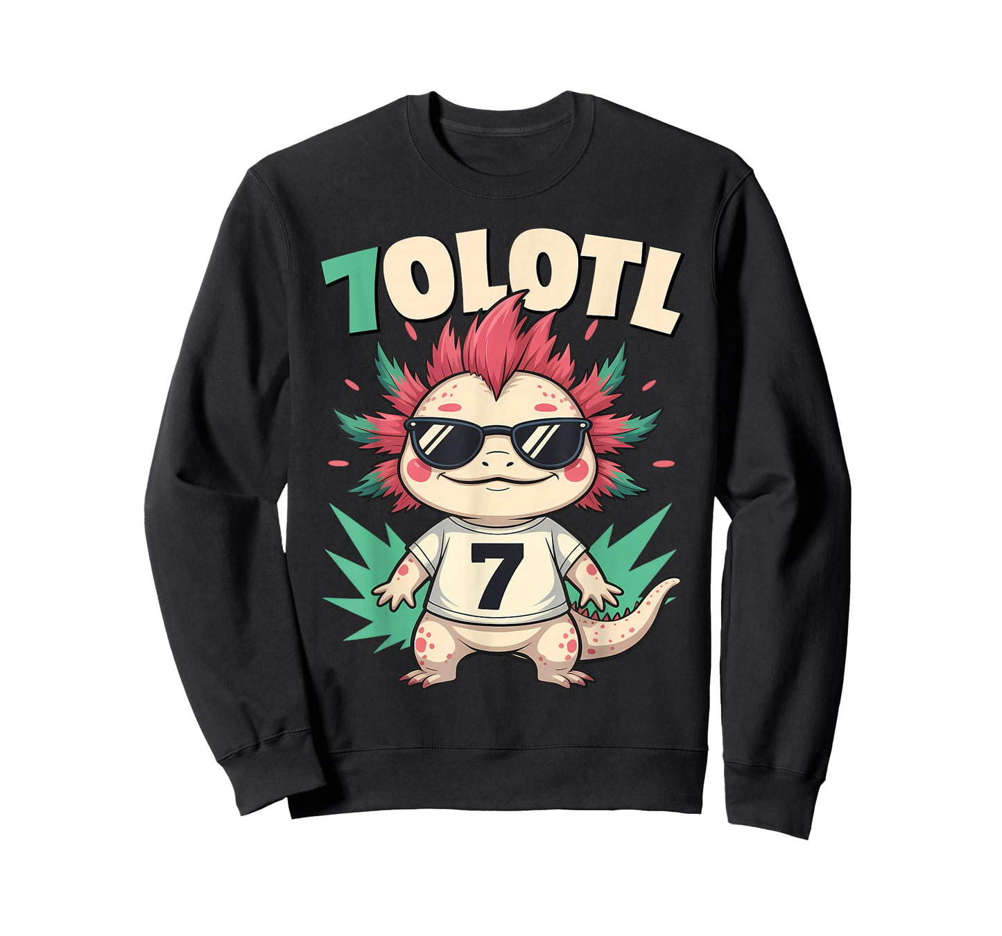 7olotl Sevenolotl – Funny Axolotl Halloween Number 7 Costume T-Shirt