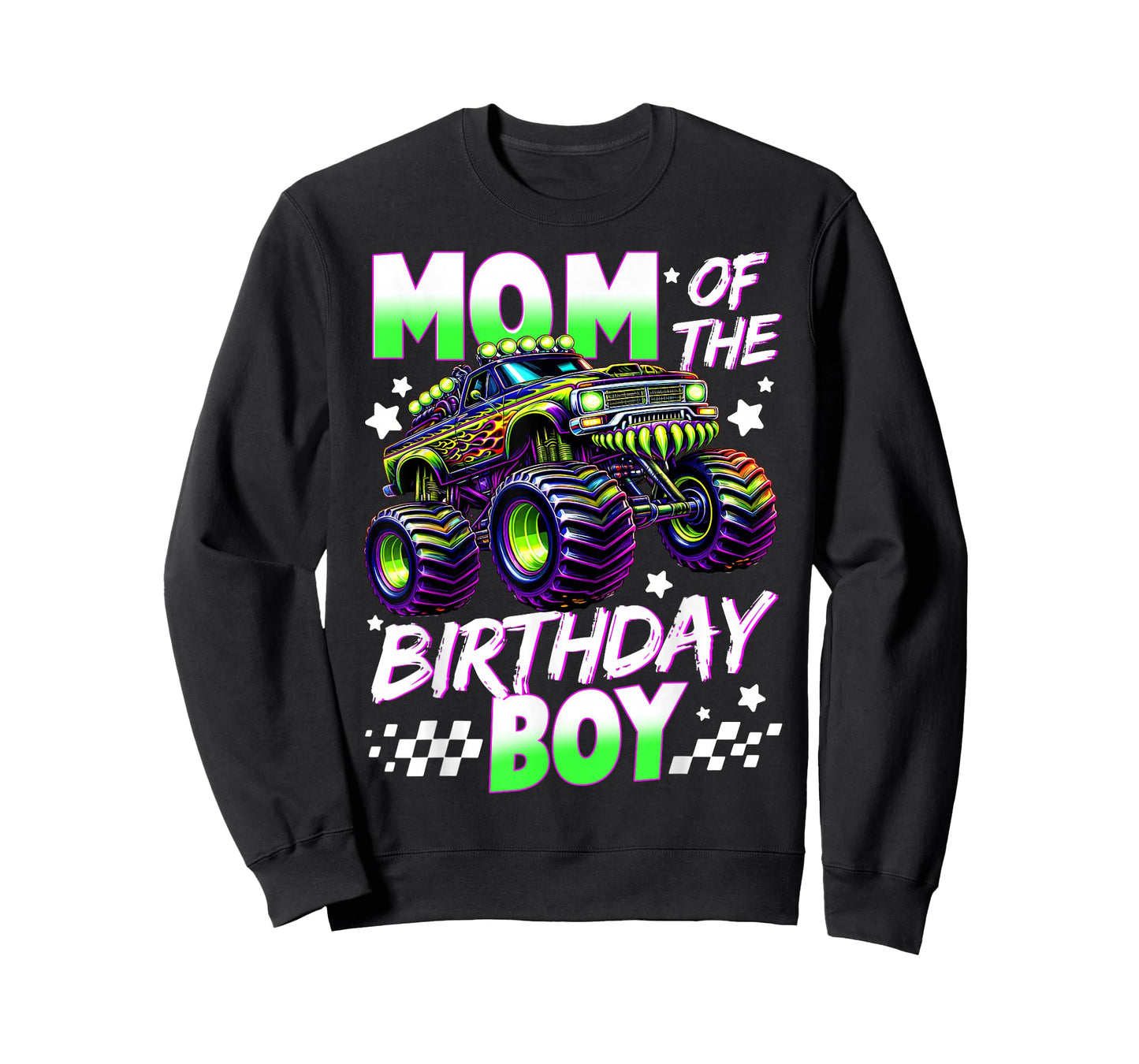 Mom of The Birthday Boy Monster Truck Family Matching Party T-Shirt