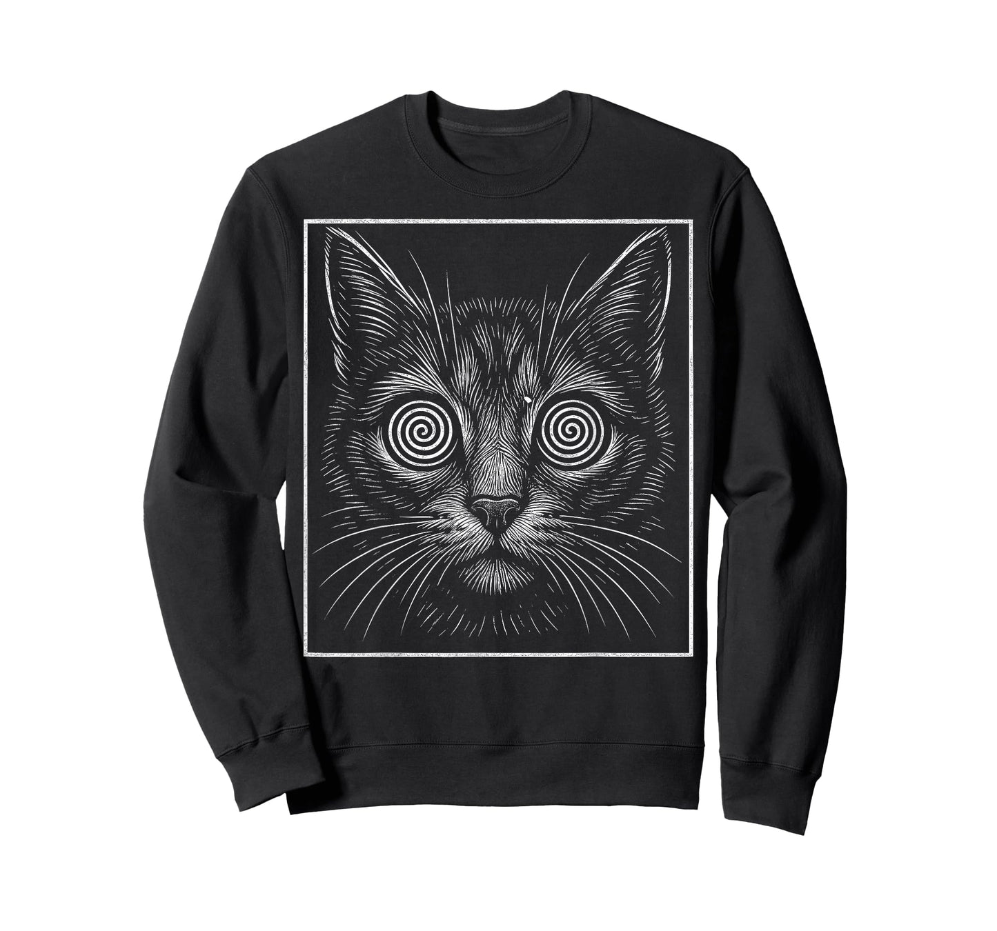 Rave Music Festival EDM Psychedelic Cat Face Hypnotic Trippy T-Shirt