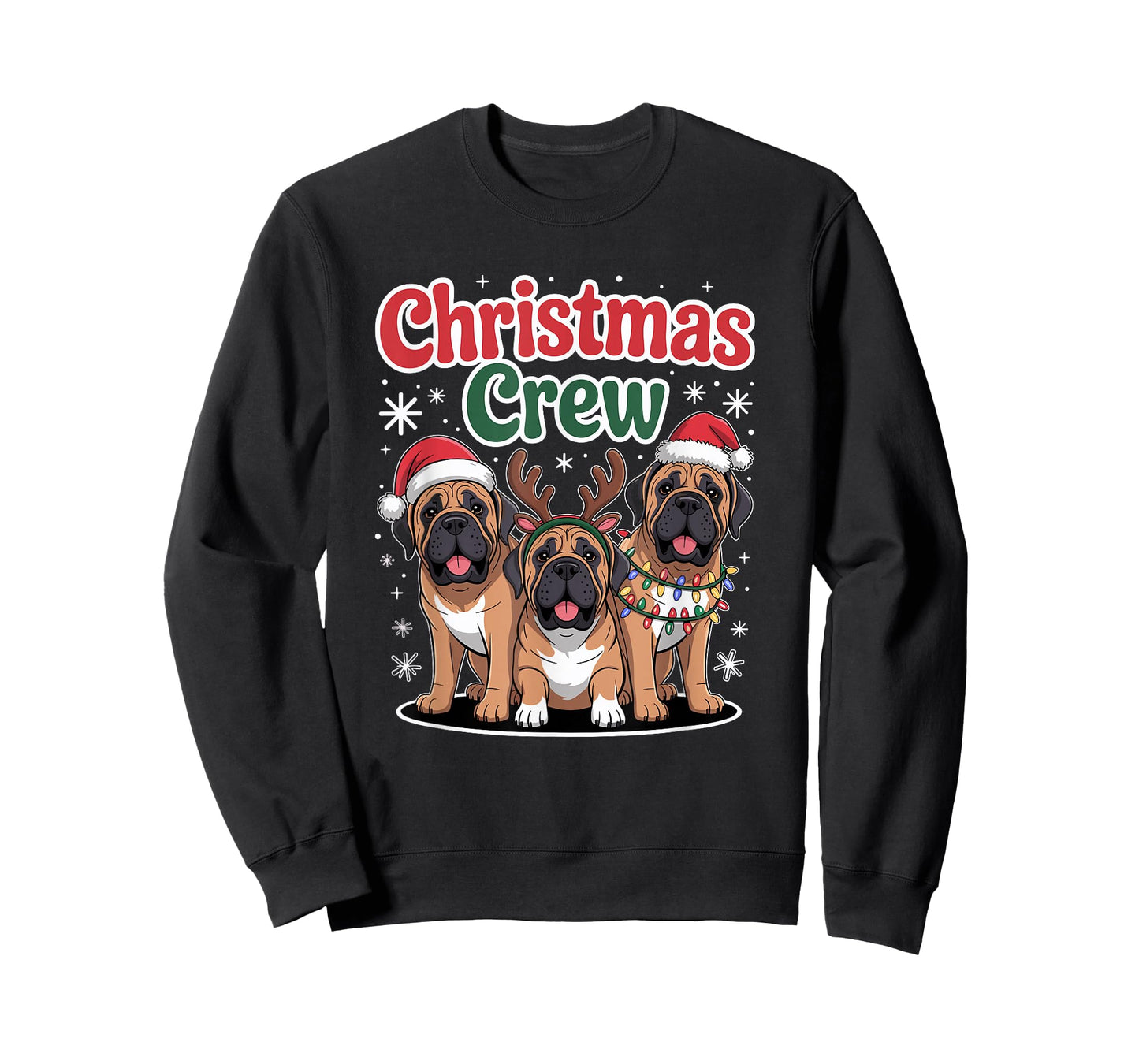 Christmas Crew Xmas Puppy Funny Christmas English Mastiff T-Shirt