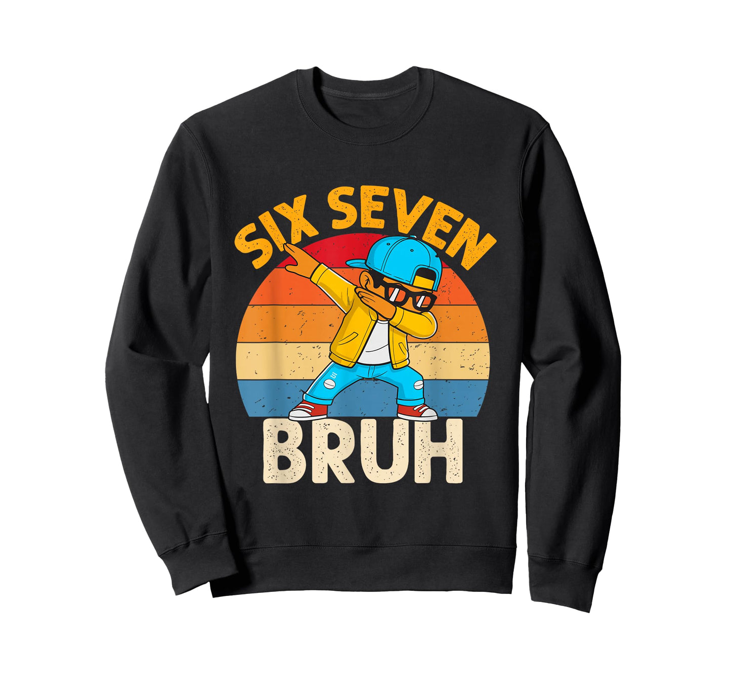 Six Seven Bruh Dabbing 67 Meme 6 7 Numbers Funny Boys Kids T-Shirt