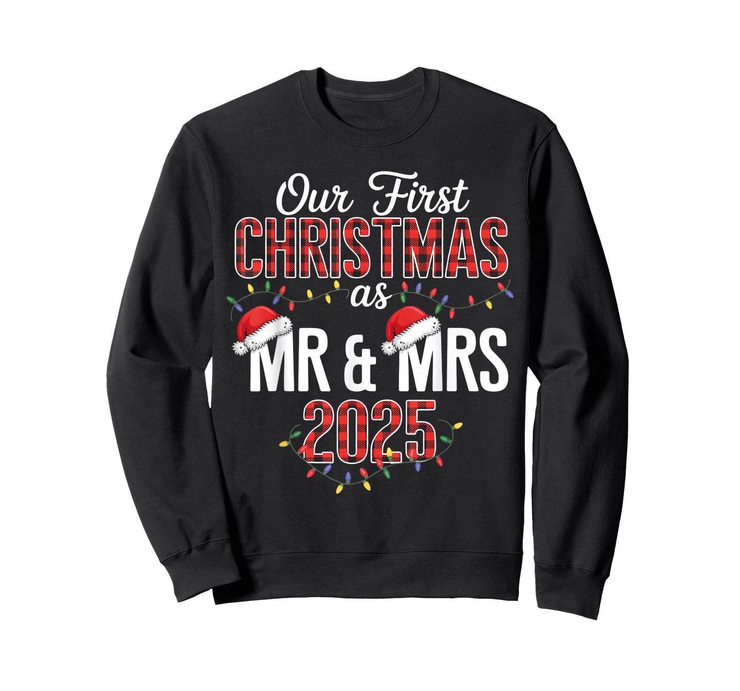 Our First Christmas As Mr & Mrs 2025 Couple Pajamas Matching T-Shirt