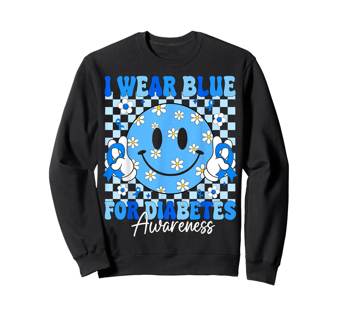 I Wear Blue for Diabetes Awareness Support Squads Men Women T-Shirt