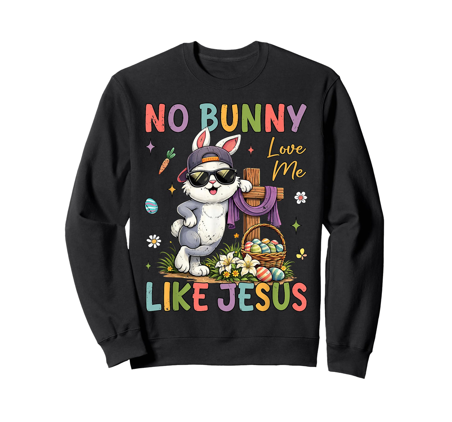 Easter No Bunny Loves Me Like Jesus Christian Kids Women T-Shirt