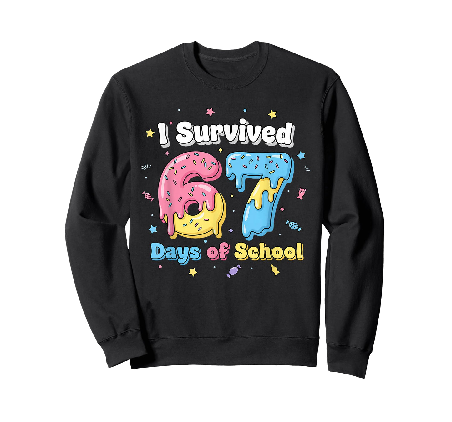 Funny 67 Meme Teachers Students I Survived 67 Days of School T-Shirt