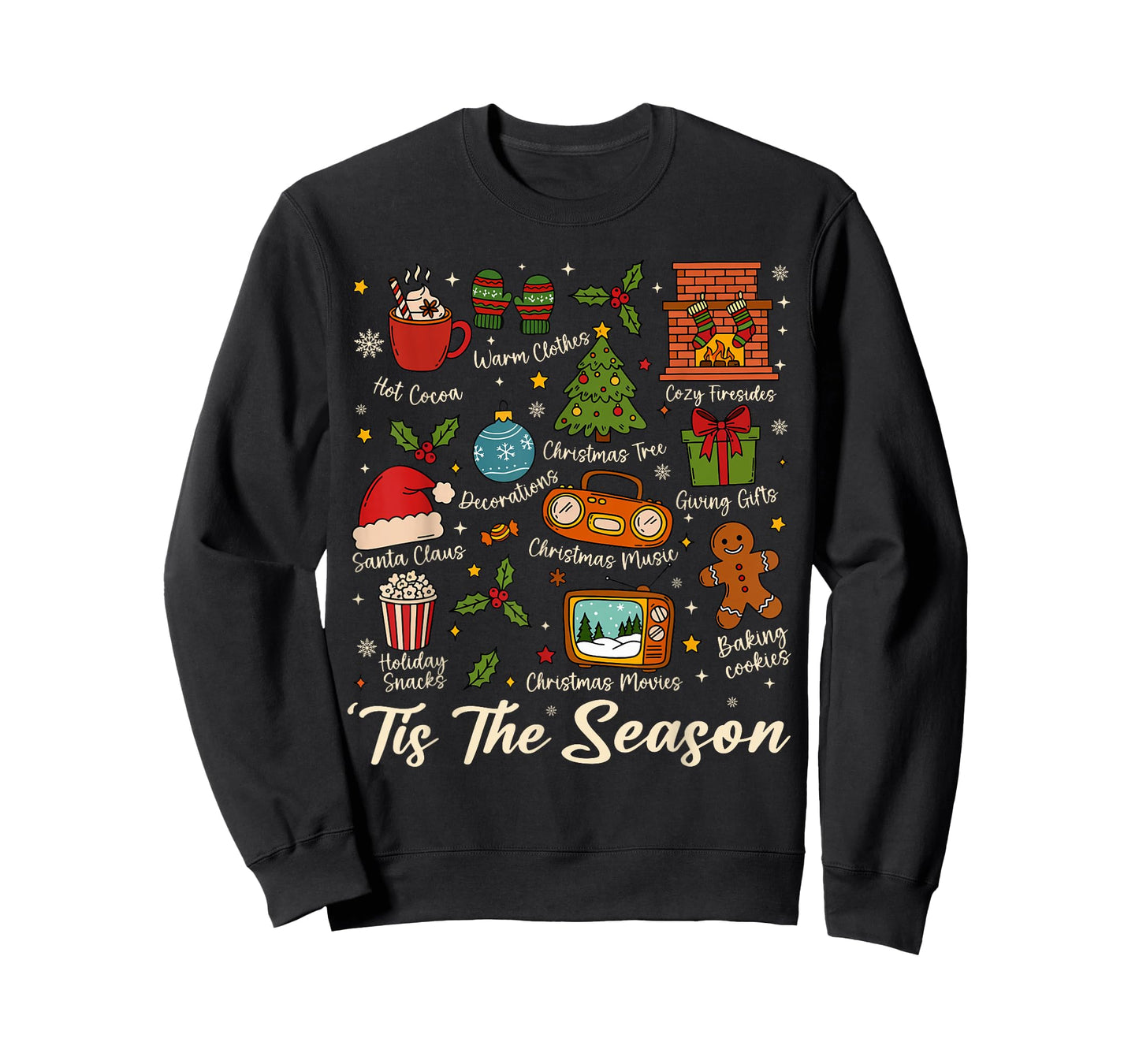 Retro Tis The Season Vintage Christmas Women Men Boys Youth T-Shirt