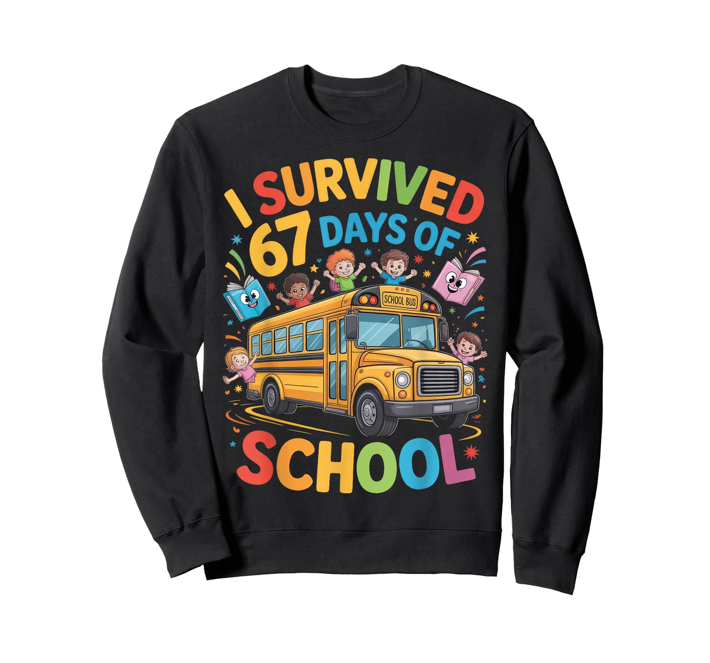 I Survived 67 Days of School Funny Bus Driver Six Seven Meme T-Shirt