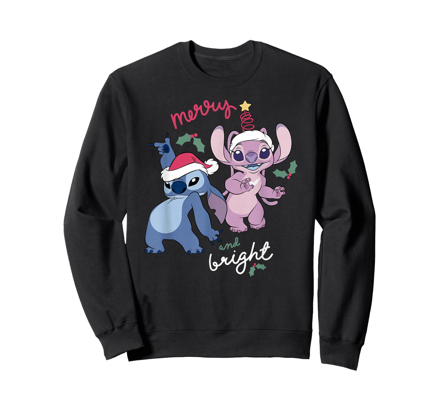 Disney Lilo & Stitch Christmas Merry & Bright Stitch & Angel T-Shirt