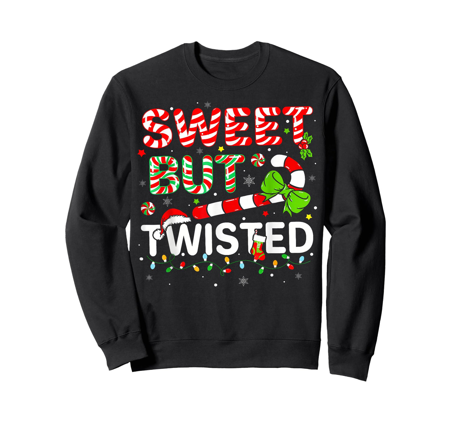 Sweet But Twisted Funny Christmas Candy Cane Xmas Holiday T-Shirt