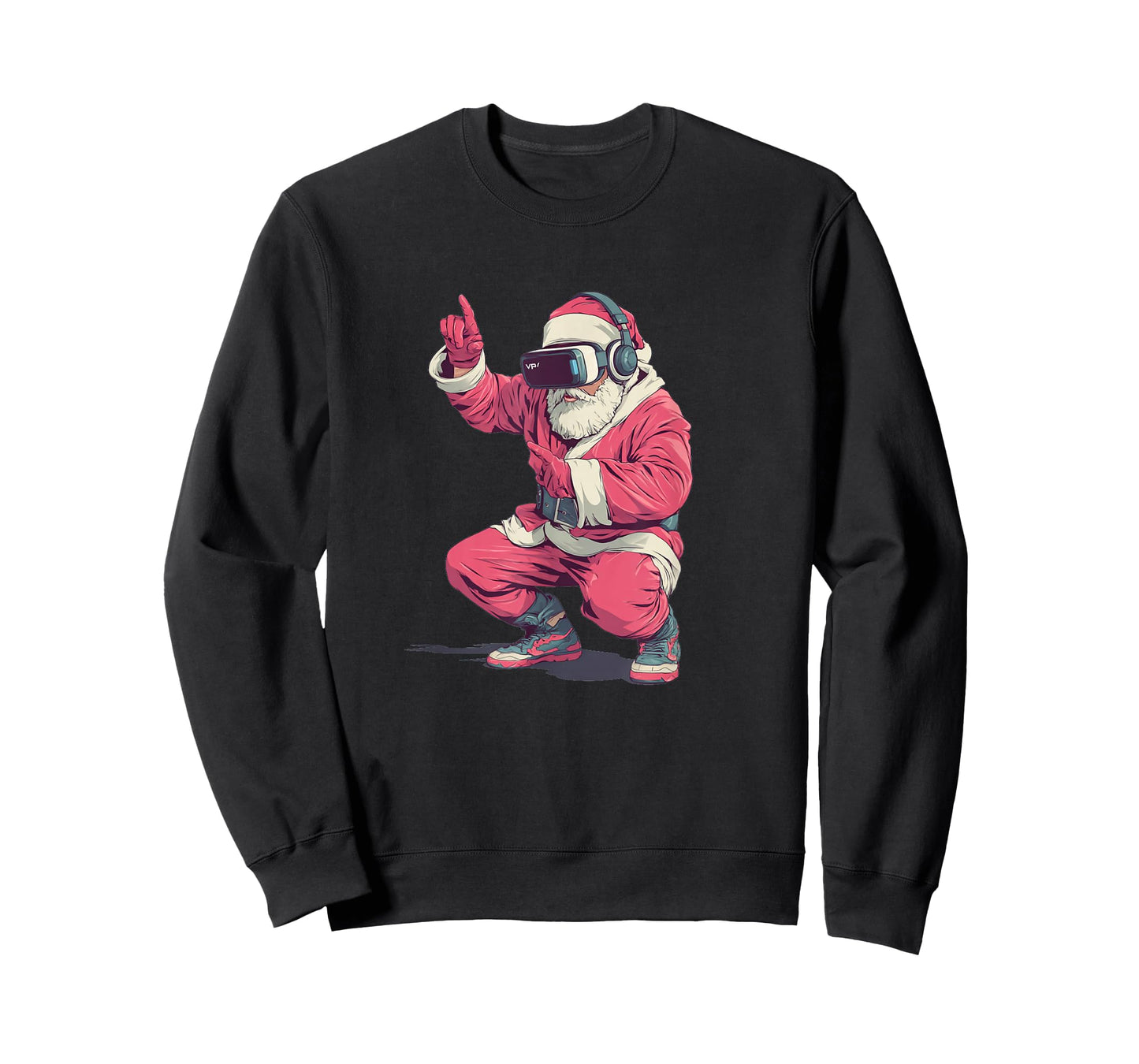 Cool Santa Moves with VR Headset for Gaming Christmas T-Shirt