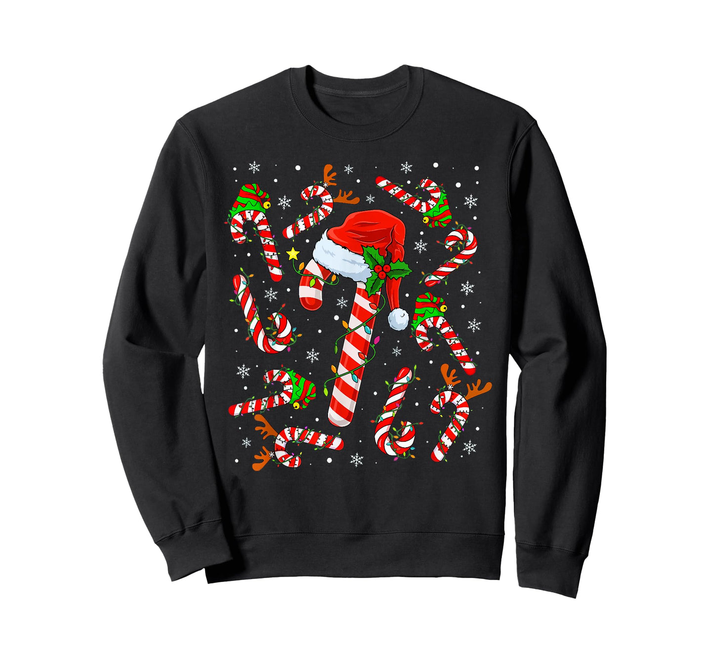 Christmas Candy Cane Santa Xmas Kids Toddler Youth Women Men T-Shirt