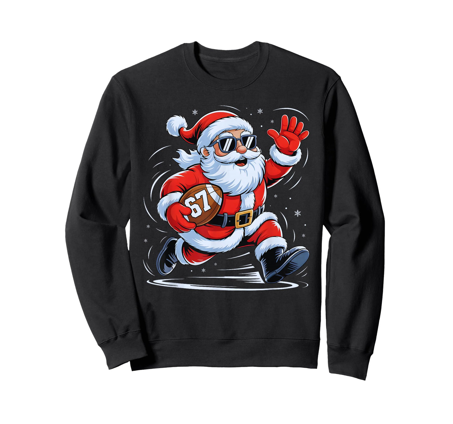 Funny Football Santa 67 Christmas Xmas Holiday Boys Kids T-Shirt