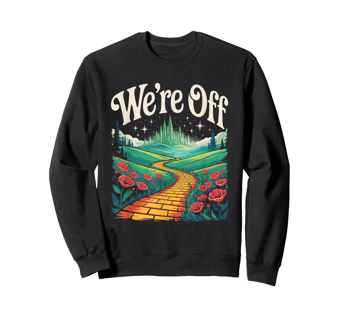 We're Off Funny Yellow Path Brick Wizard Literature School T-Shirt