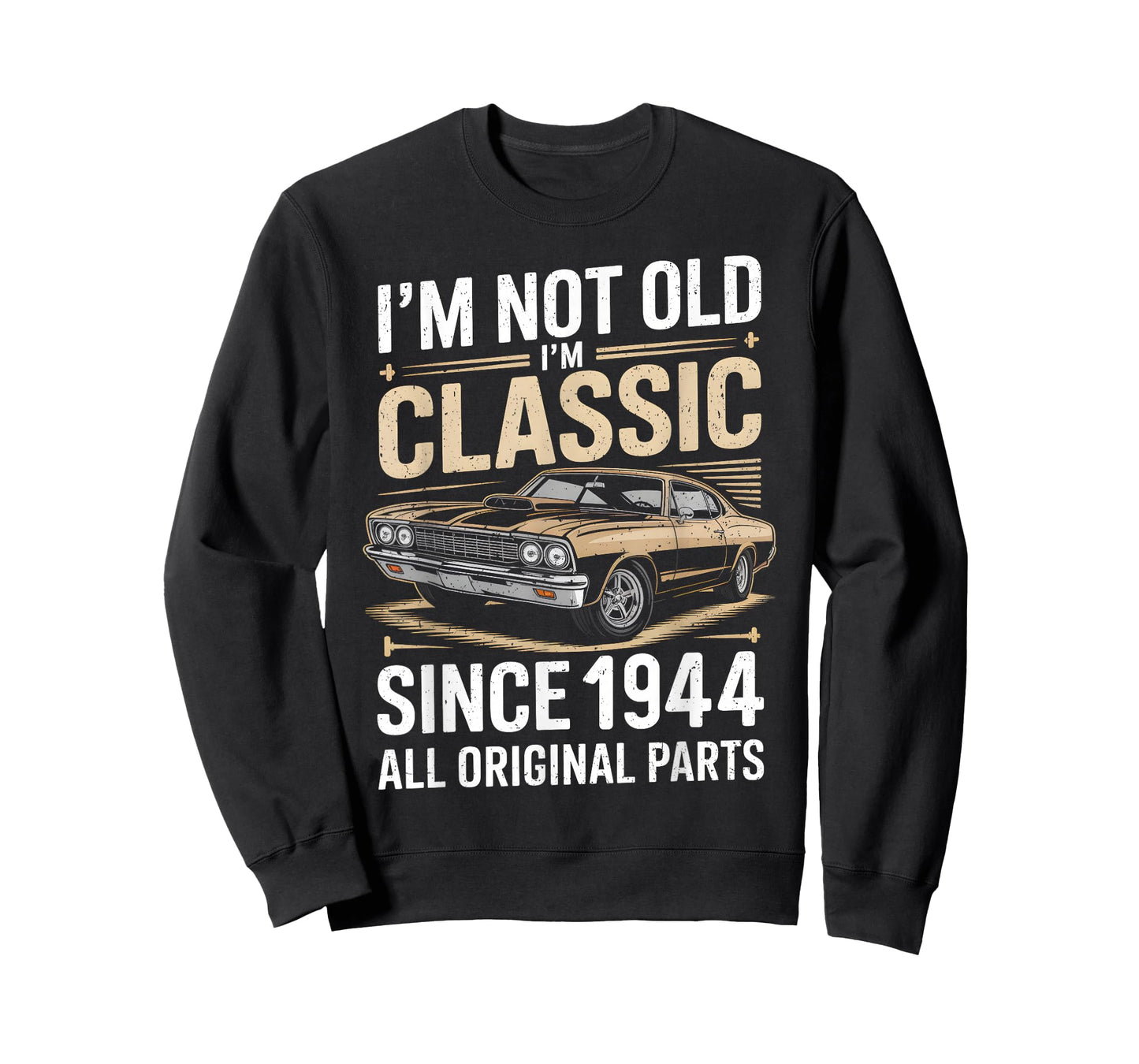 Funny 82nd Birthday Classic Vintage Car Men 1944 Birthday T-Shirt