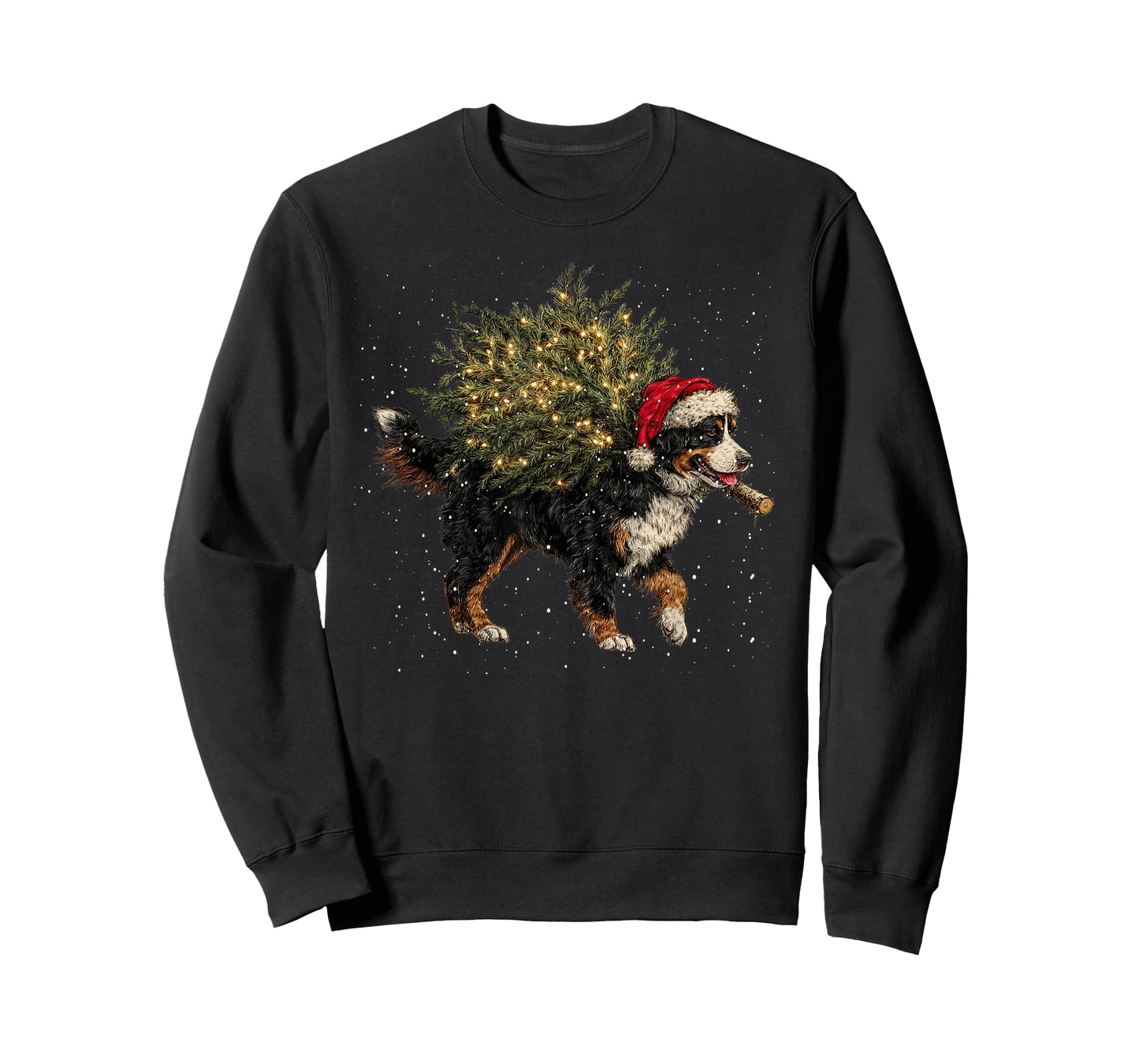 Cute Bernese Mountain Dog in a Christmas Tree for Men Women T-Shirt