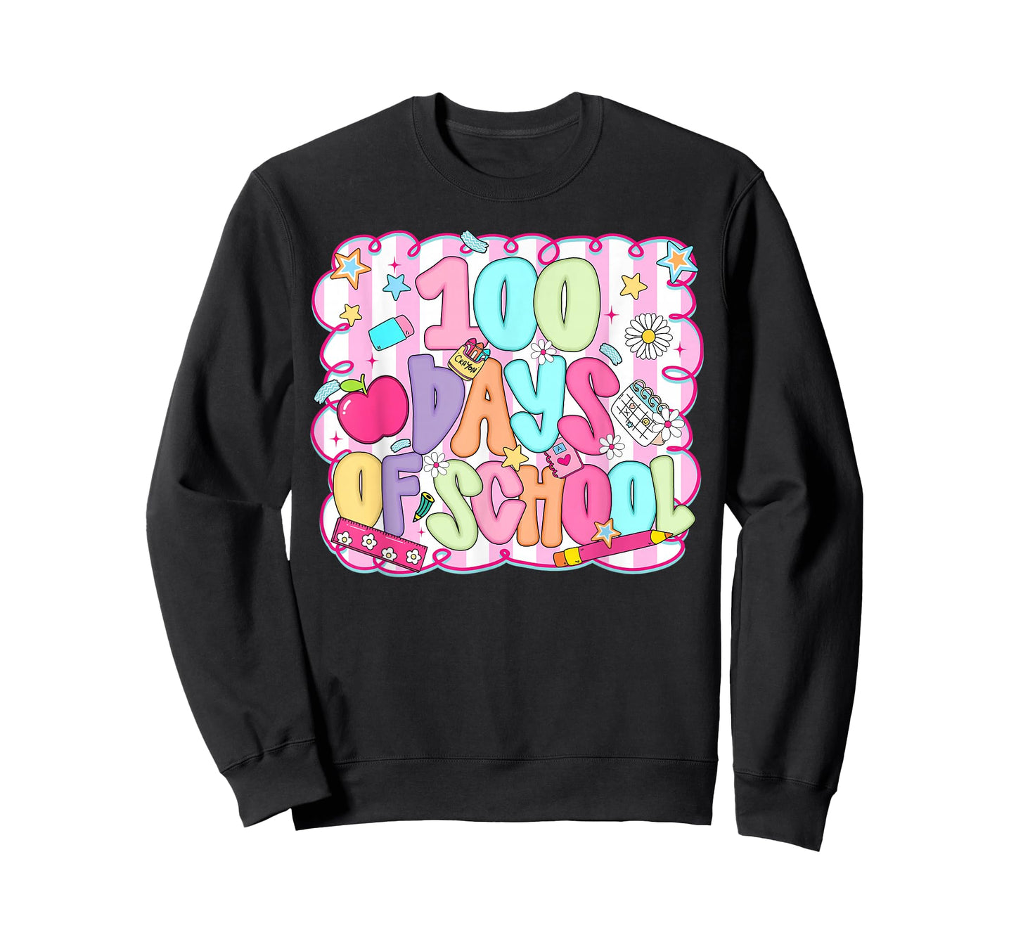 Preppy 100 Days of School 100th Day Teacher Girl Women Kids T-Shirt