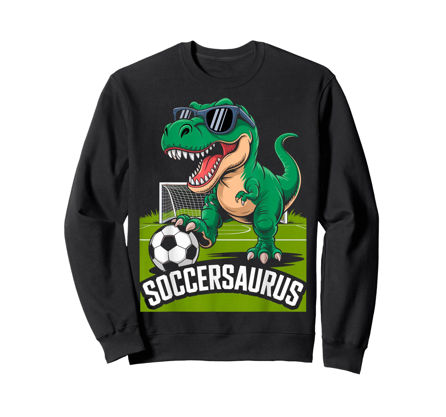 Soccersaurus Dinosaur T-Rex Soccer Goalie Player Fan Tee T-Shirt