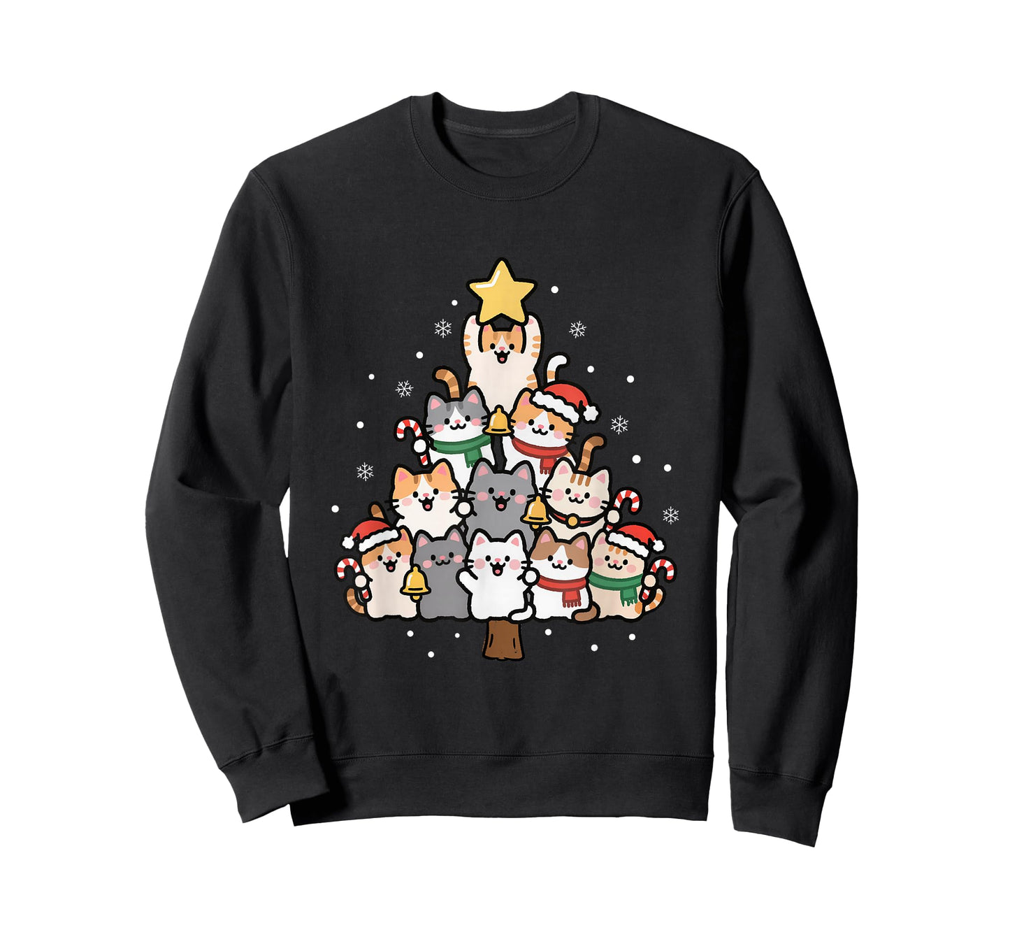 Christmas Tree Cats Meowy Catmas Xmas Cat Mom Animal Lovers T-Shirt