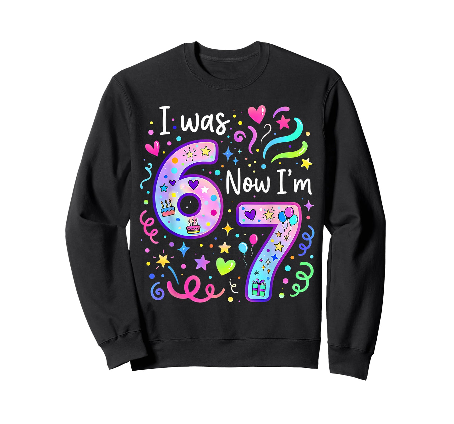 7th Birthday Girl I was 6 Now I'm 7 Years Old Girls Birthday T-Shirt