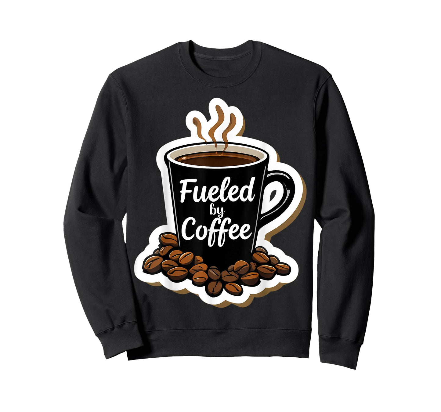 Fueled by Coffee Lover Beans Cup Caffeine Quote Saying Joke T-Shirt
