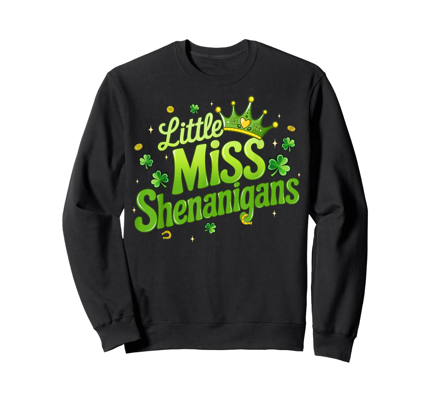 St Patricks Day Shirt for Girls Kids Little Miss Shenanigans T-Shirt