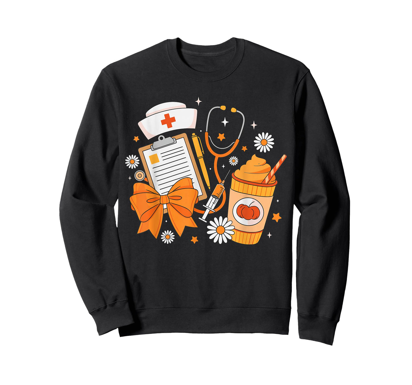 Nurse Thanksgiving Healthcare Medical Fall Bow Nursing Women T-Shirt