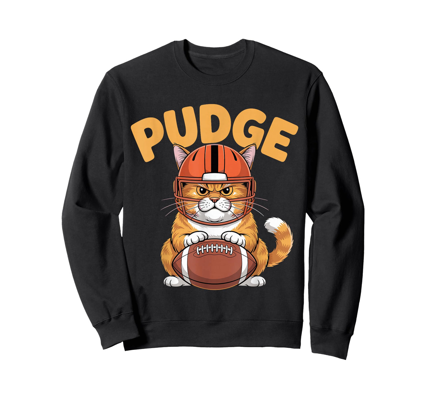 Pudge Grumpy Football Cat T-Shirt