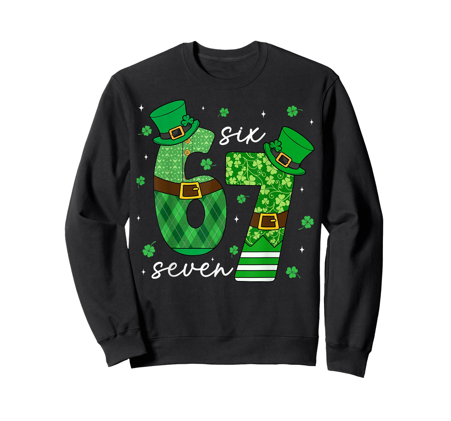 Funny Six Seven St Patricks Day Shirts Kids Boys 6 7 Meme T-Shirt