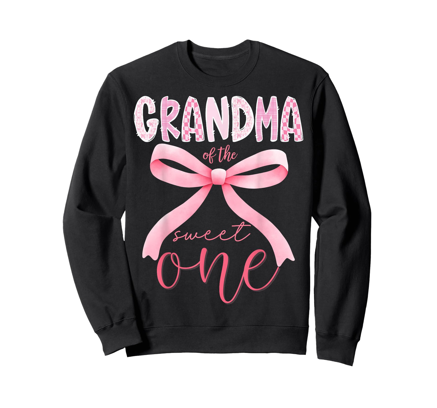 Grandma of The Sweet One Pink Coquette Bow 1st Birthday Girl T-Shirt