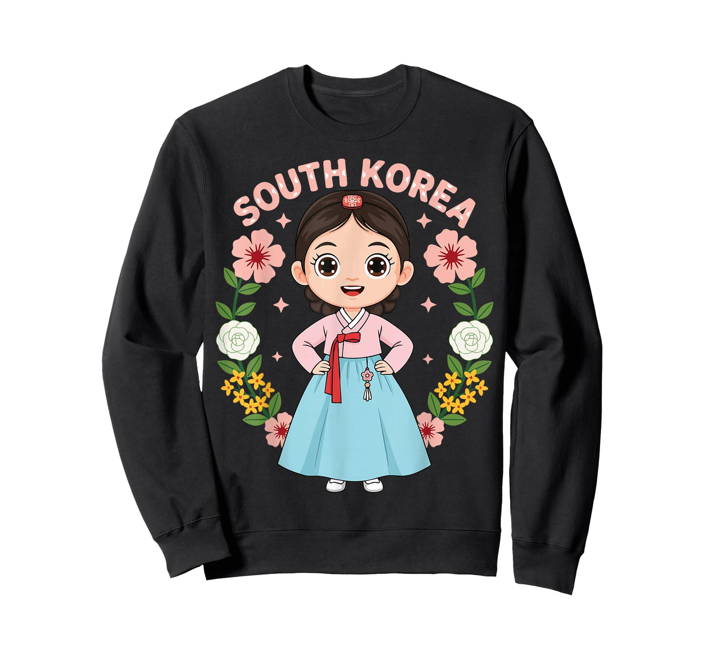 South Korea Korean Girl Traditional Dress Flowers Heritage T-Shirt