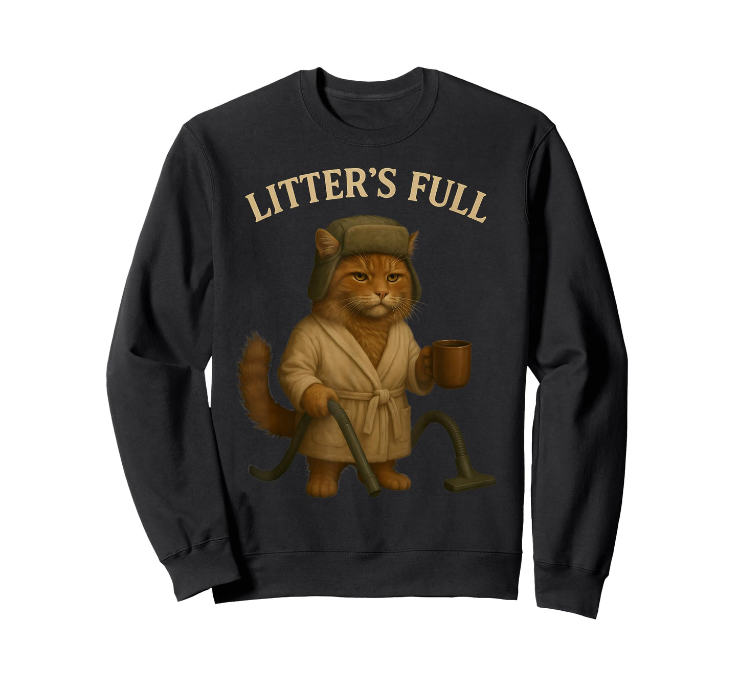 Litter’s Full Funny Cat Parody Christmas Humor Quote T-Shirt