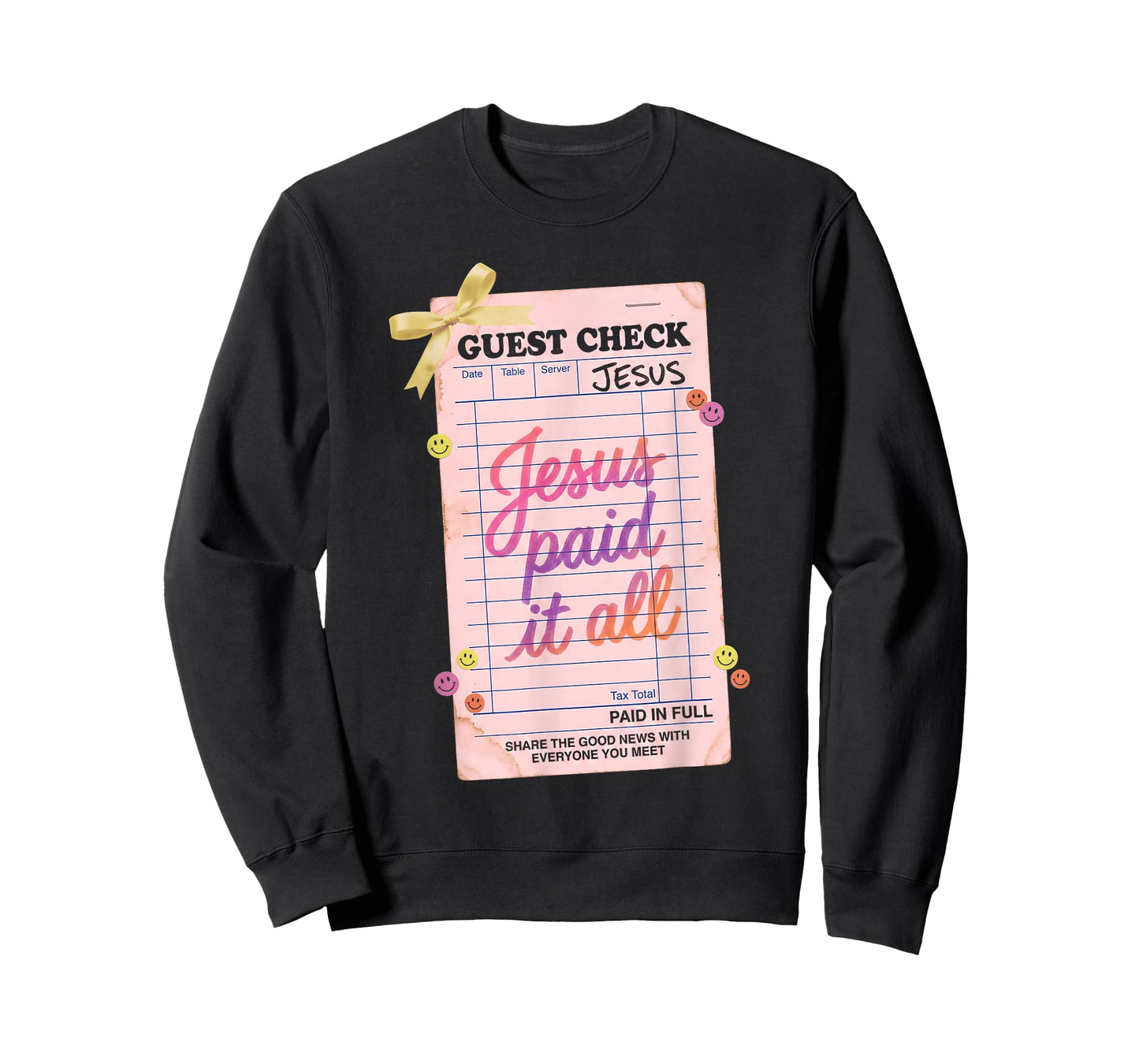 Jesus Paid It All Guest Check Christian Faith Design T-Shirt