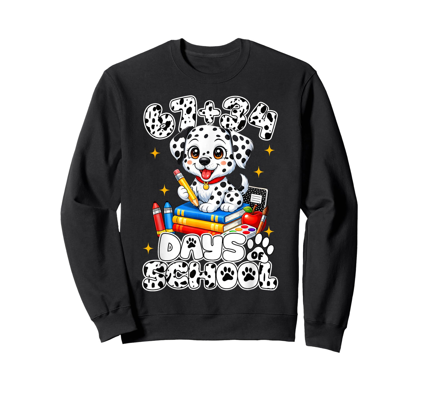67+34 Days School 101 Days Cute Dog T-Shirt