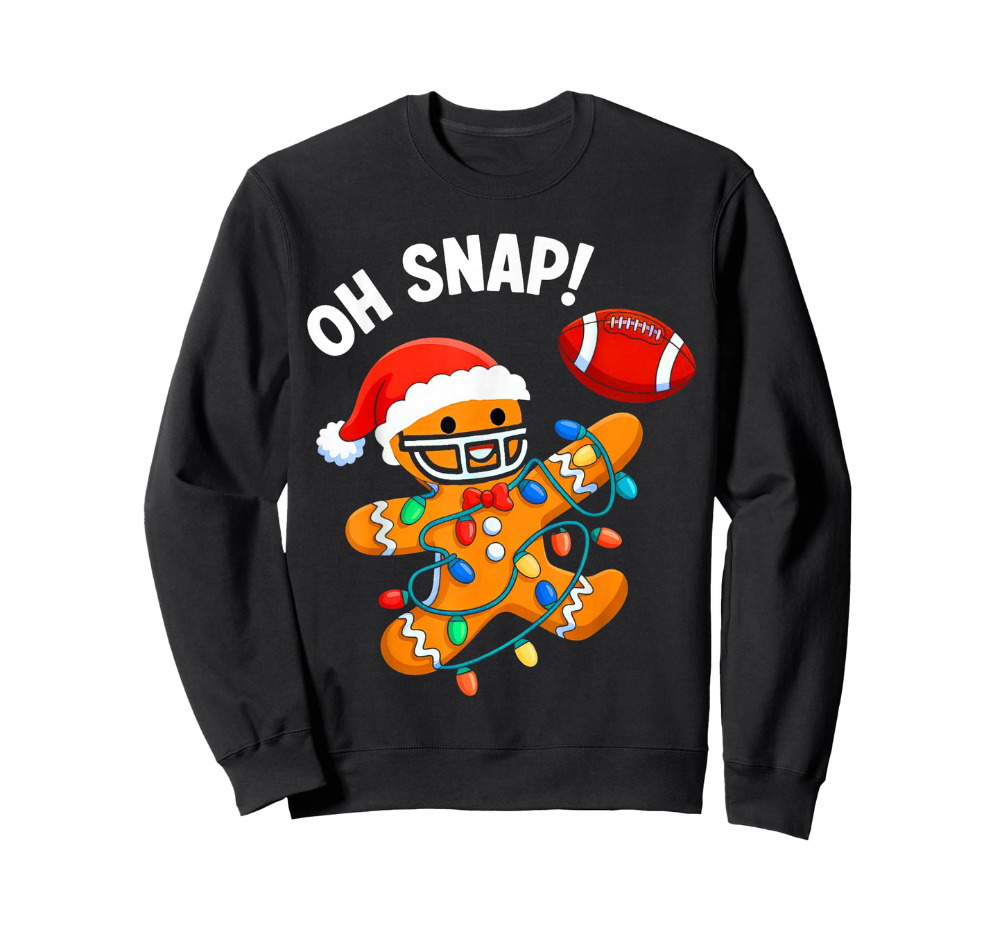 Oh Snap Gingerbreadman Christmas Football T-Shirt