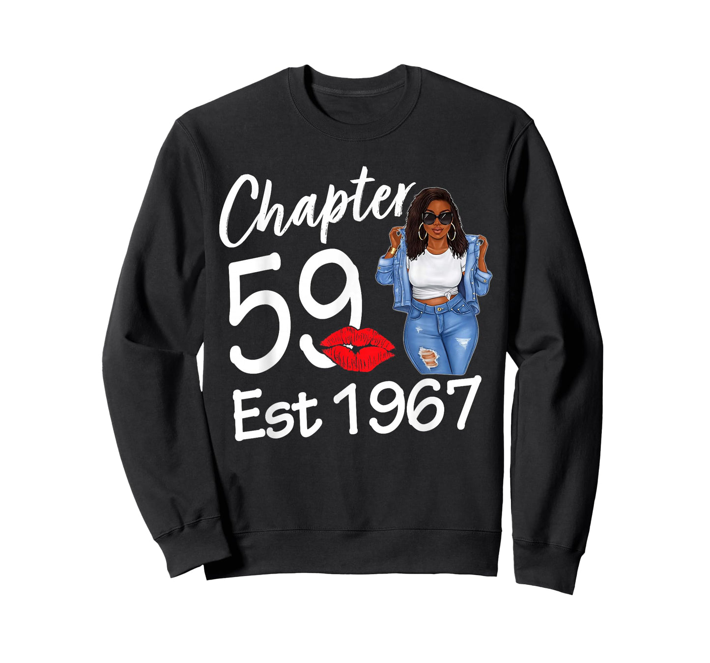 Chapter 59 Est 1967 59th Birthday Afro Black Queen T-Shirt