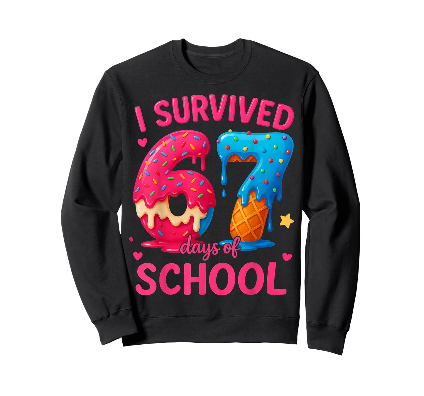 HUGvyn I Survived 67 Days of School Ice Cream Six Seven Meme T-Shirt