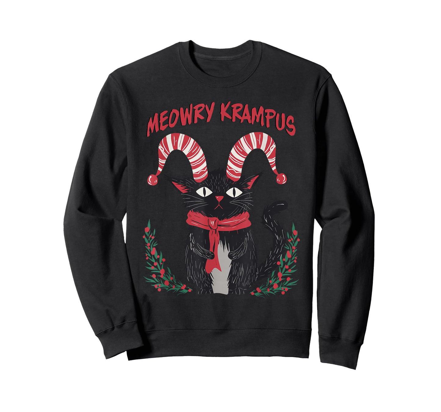 Meowry Krampus Funny Krampus is Coming to Town Cat Christmas T-Shirt
