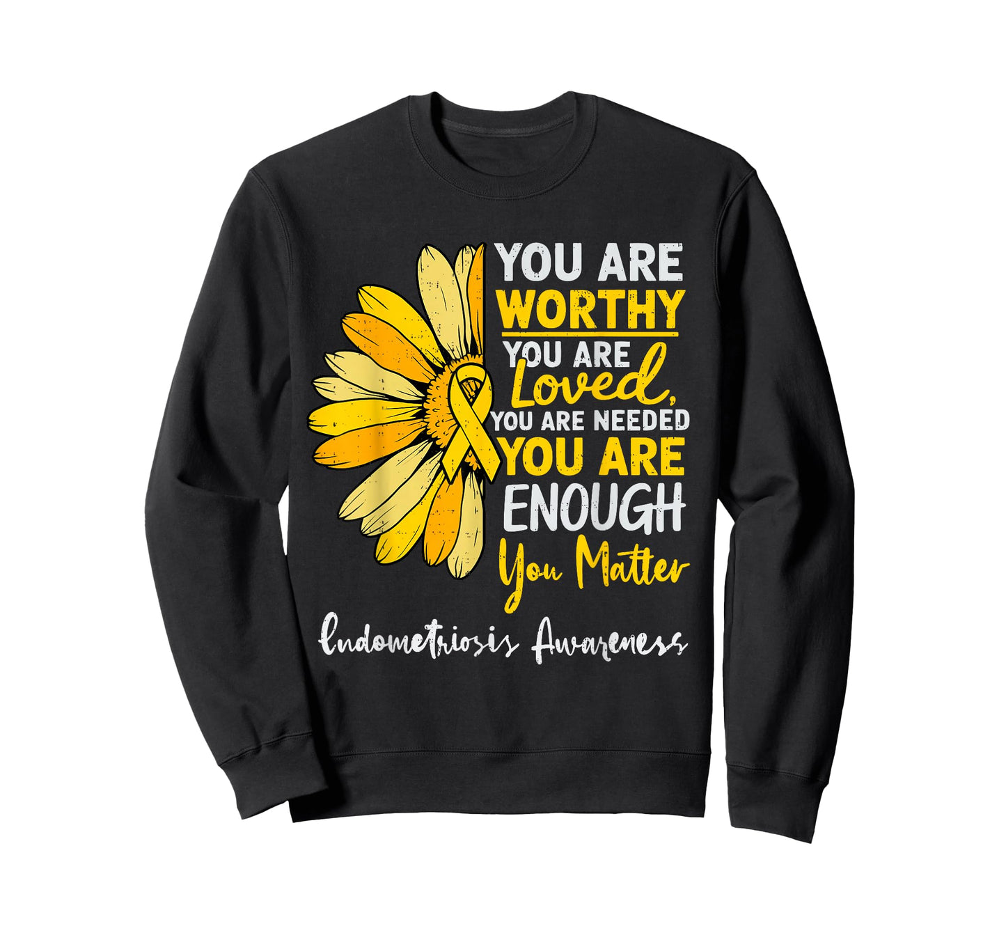 Motivational Endometriosis Awareness Yellow Ribbon Endo T-Shirt