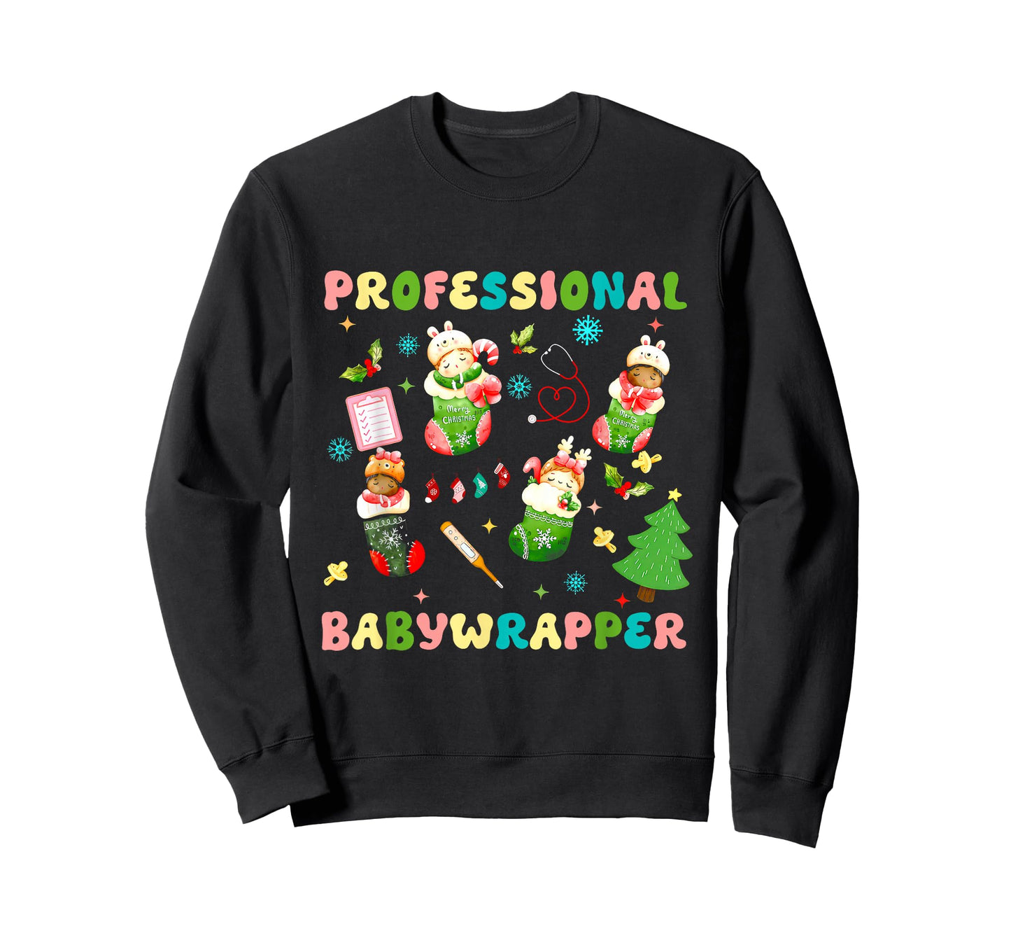 Professional Baby Wrapper Nicu Nurses Christmas for Women T-Shirt