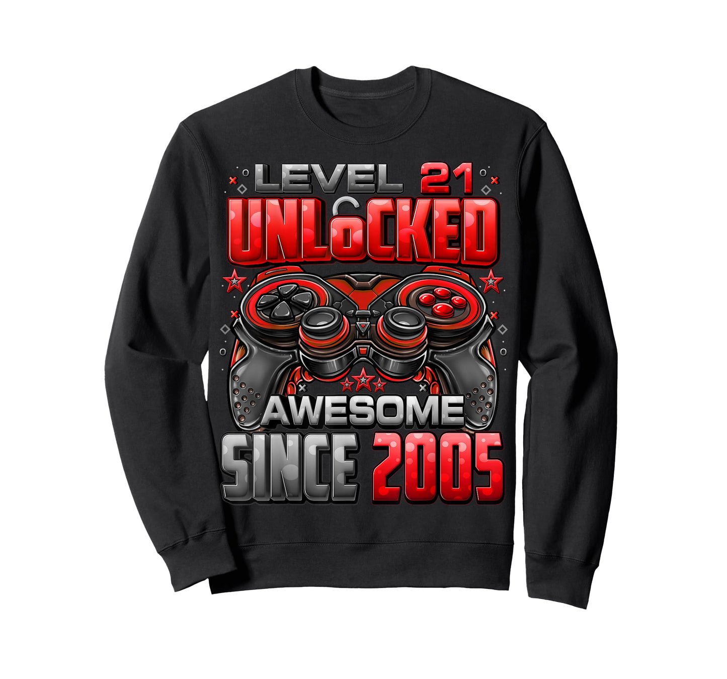 Level 21 Unlocked Awesome Since 2005 21st Birthday Gaming T-Shirt