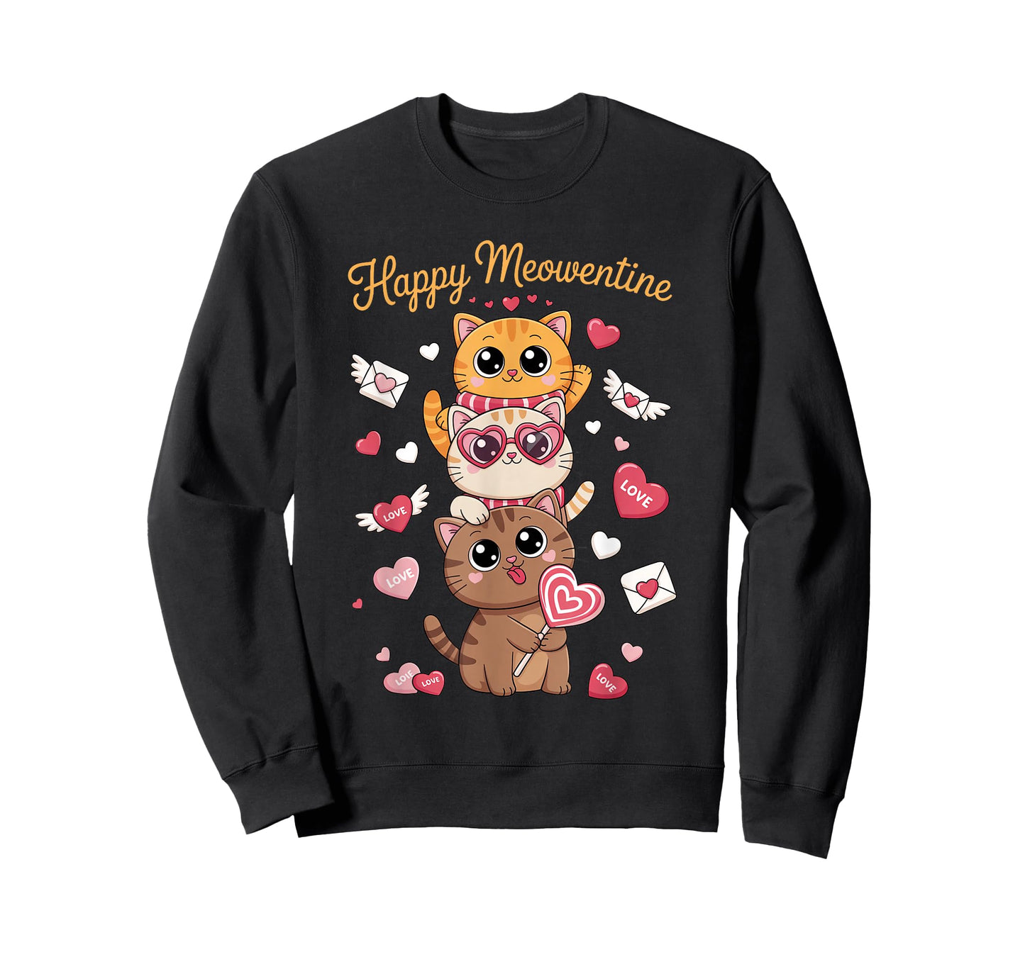 Happy Meowentines Cute Valentine Cat Lovers Girls Women Kid T-Shirt