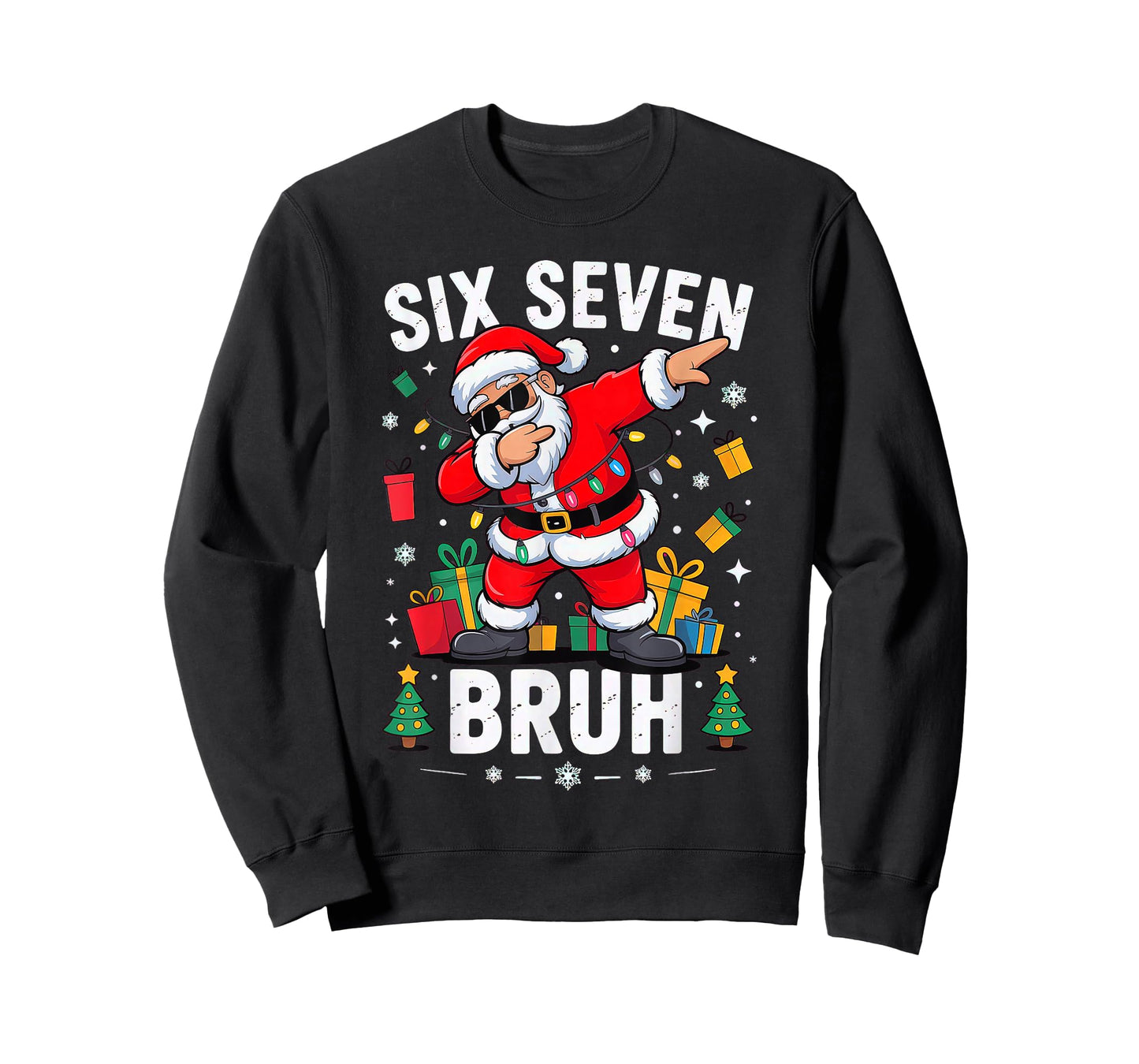 Bruh 67 Six Seven Santa Dabbing Christmas T-Shirt