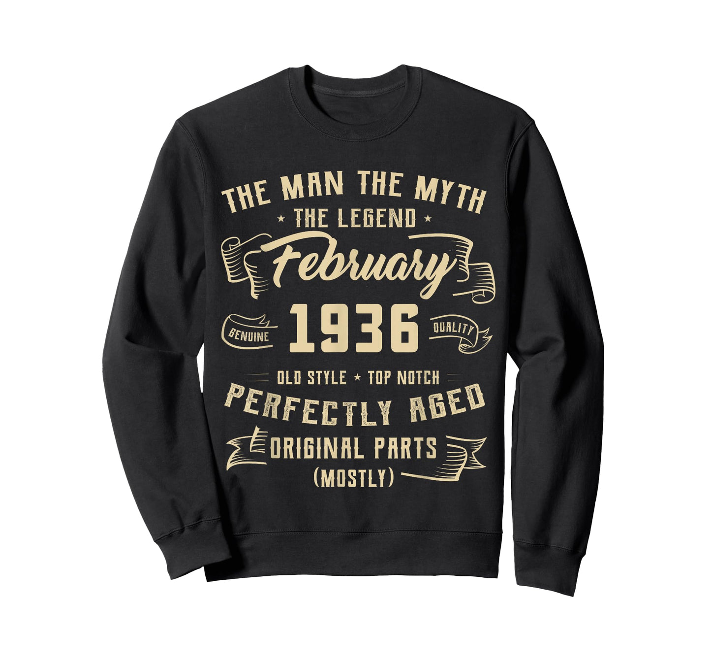 90th Birthday Tee Man Myth Legend February 1936 90 Yrs Old T-Shirt