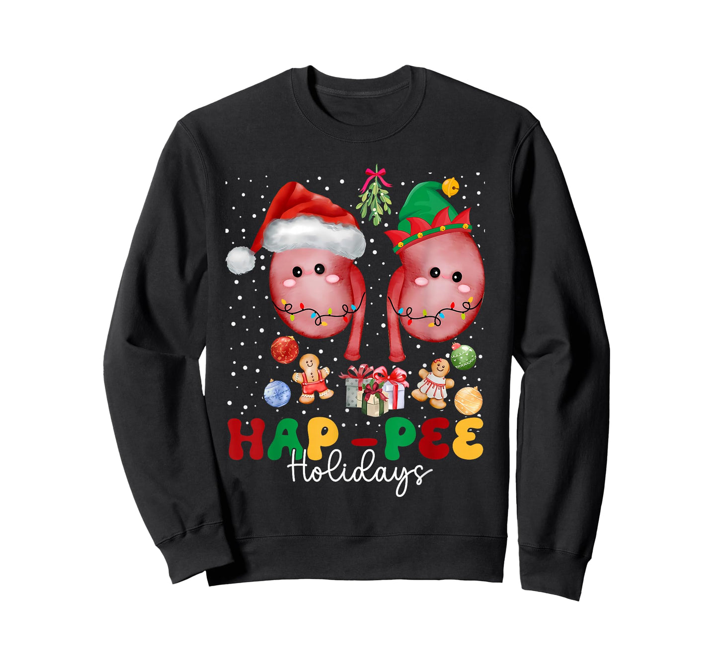Hap Pee Holidays Christmas Shirt Dialysis Nurse Kidney Xmas T-Shirt