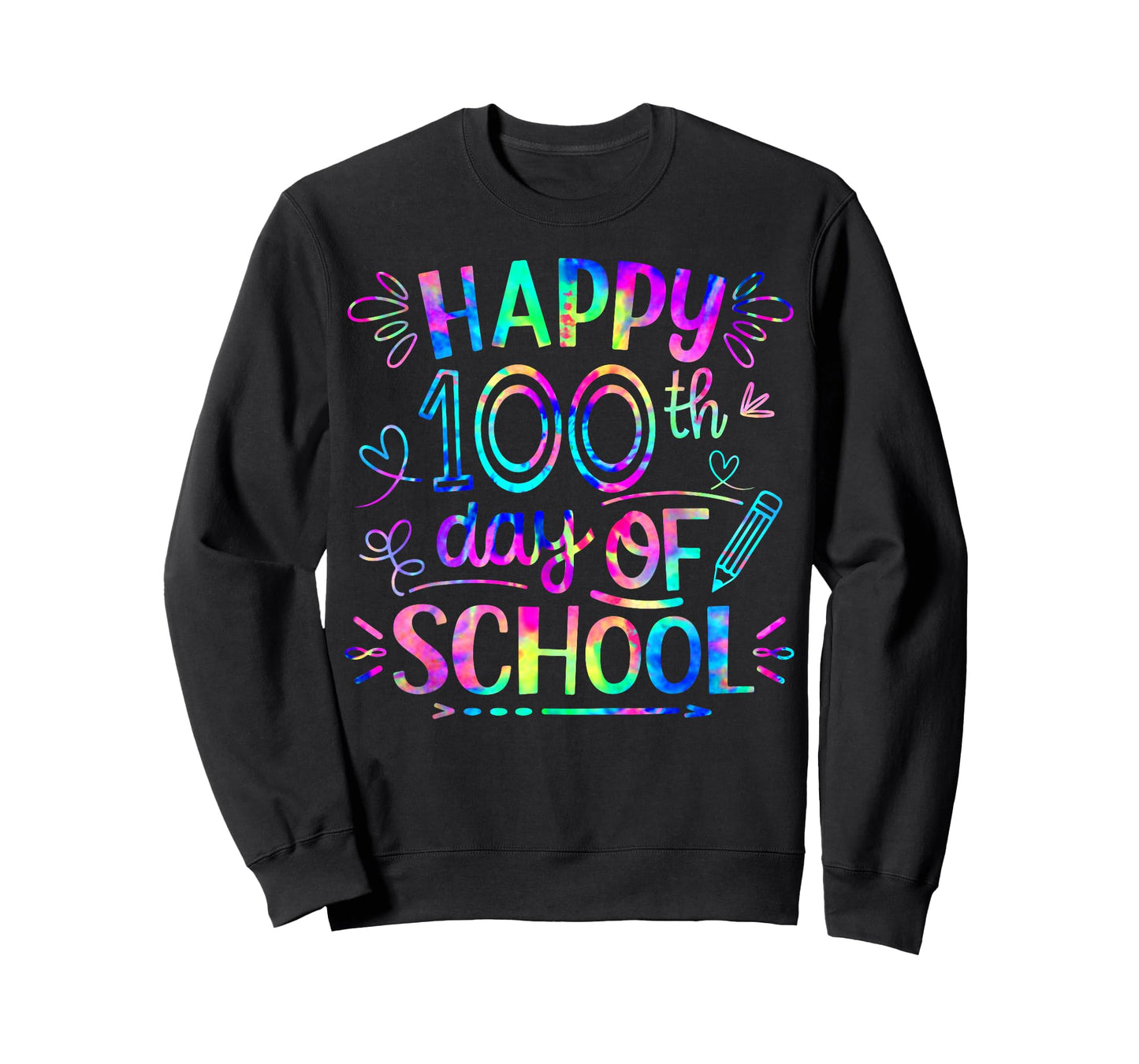 Happy 100th Day of School Tie Dye Teachers 100 Day of School T-Shirt