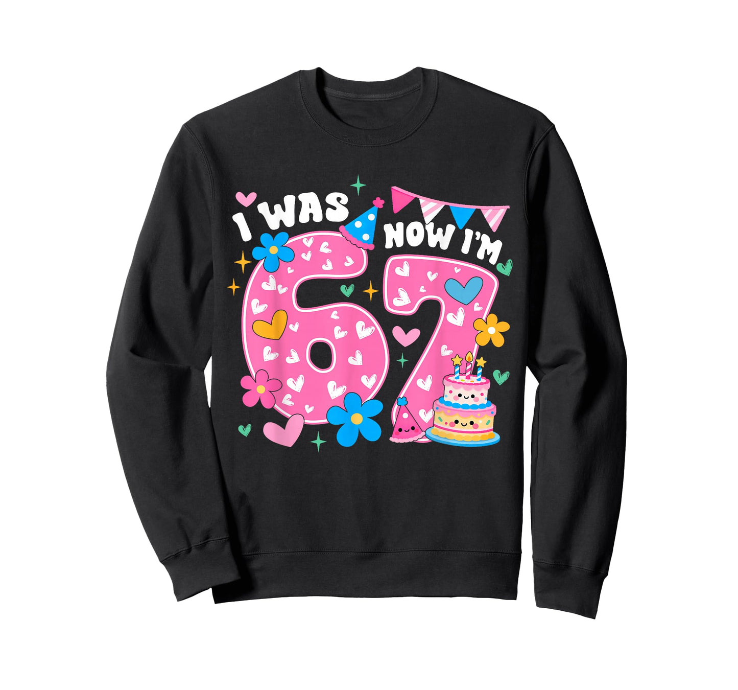 I was 6 Now I'm 7 Six Seven Birthday Girls 7th B-Day 67 Meme T-Shirt