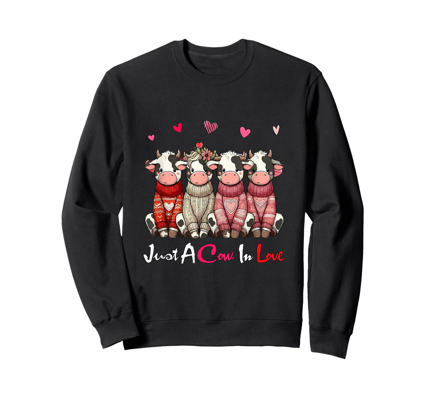 Just A Cow in Love Valentine's Day Group Cows Farmer Kids T-Shirt