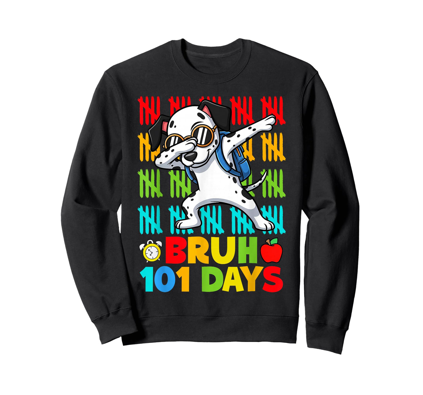 Bruh 100 Days of School Dalmatian Dog Boys 100 Days Smarter T-Shirt
