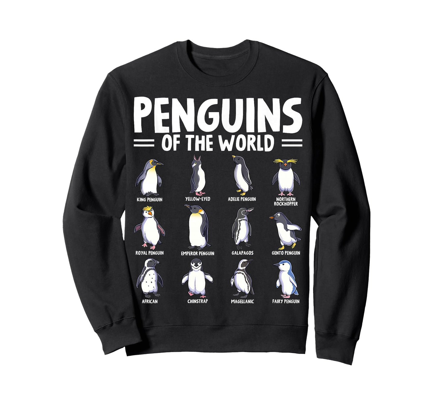 Penguins of The World Sea Animal Lover Penguin Types T-Shirt